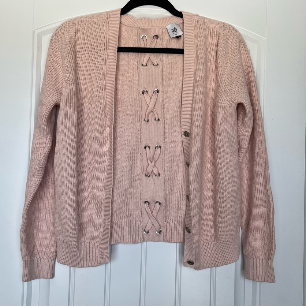 CAbi Eliza Pink Cardigan Sweater Medium NWOT